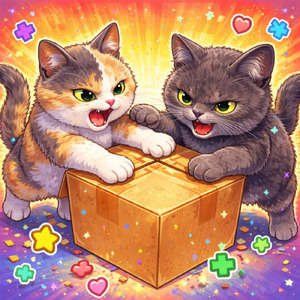 負けられにゃい！世界一平和な猫のダンボール箱バトル！