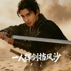 一人挥剑挡风沙