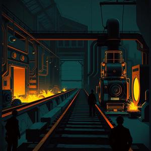 Navvy workers, iron and flame