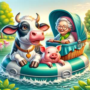 Die Kuh Im Gummiboot