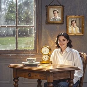 老座钟与白衬衫