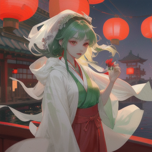 花盛开在她的脸颊