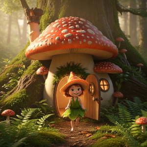 小さなキノコの妖精の村の一日