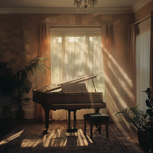 Armonía Del Día Bañado Por El Sol En El Piano