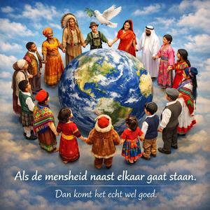Als de mensheid naast elkaar gaat staan