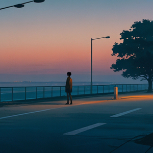 夜明け前の影