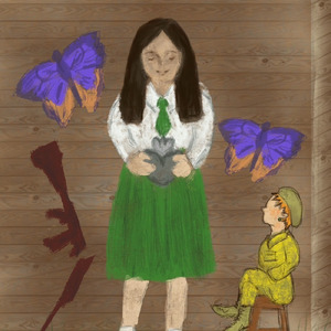 緑のスカートの少女