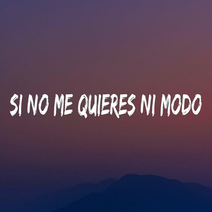 Si no me quieres ni modo