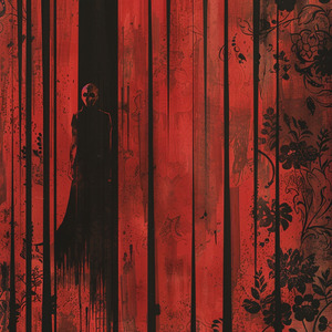 真紅のカーテンが揺れる