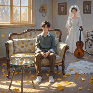 旧沙发上的黄昏