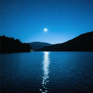 秋水湖面映星辉