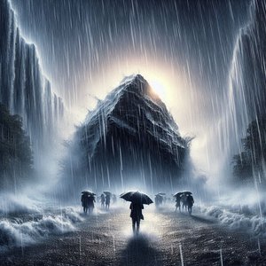 Heavy Rain Hitting my Umbrella as I Walk 2