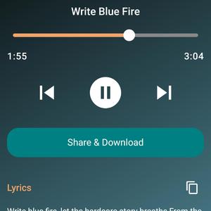 Write Blue Fire