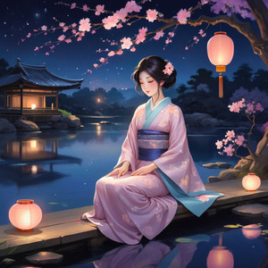 琴の響き 夜の静寂に包まれて