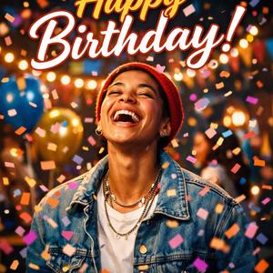 Birthday young teenager's birthday celebration party, (lively music)