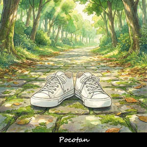 おろしたての靴で歩く並木道