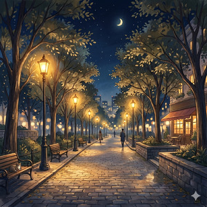 夜の公園通り