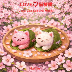 LOVE猫桜餅