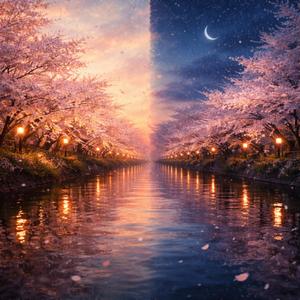 夜桜の余韻 – After the Bloom