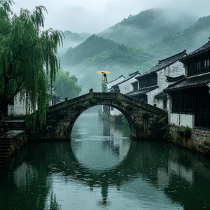 竹窗听雨寄归人