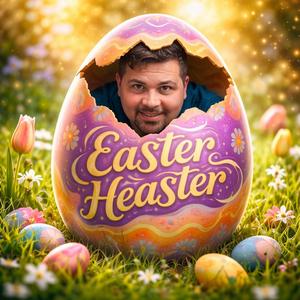 Der Osterhase versteckt die Eier