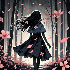 君の後ろ姿に花が舞って