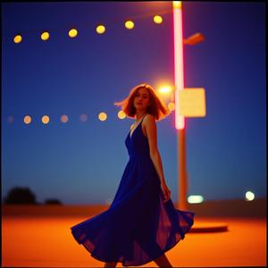 ,W niebieskiej sukience,