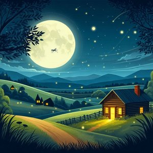 Relaxing Nature Noise in the Countryside at Night 8