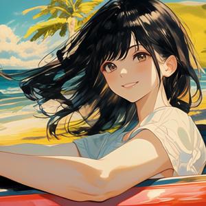 車窓の向こうの海