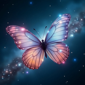 宇宙を旅する蝶