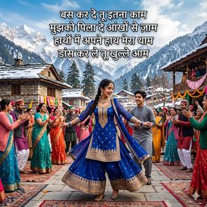 बस कर दे तू इतना काम मुझको पिला दे आंखों से जा़म हाथों में अपने हाथ मेरा थाम डांस कर ले तू खुल्ले आम