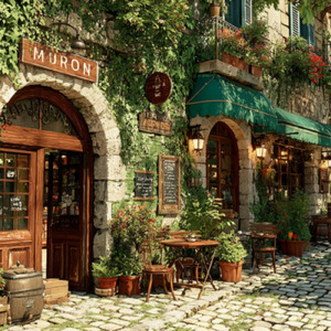 霧の朝、交差点にて