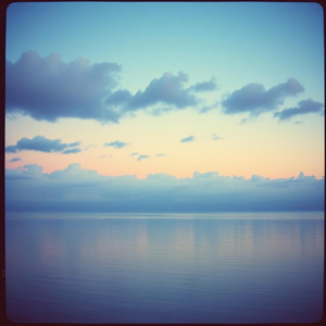 A distant view of the sea