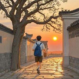 老巷落日