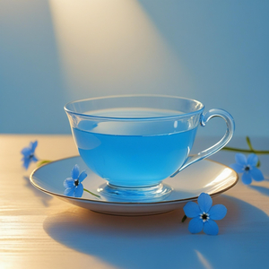 朝のカップのブルー
