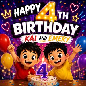 Happy 4th Birthday Kai & Emery