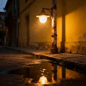老街角那盏昏黄的路灯