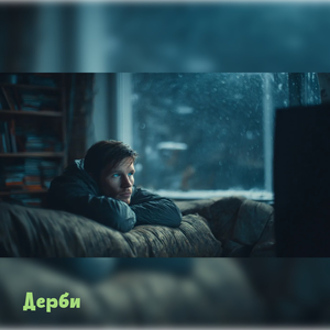 У телеэкрана.