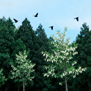 《晨雾吻新枝》