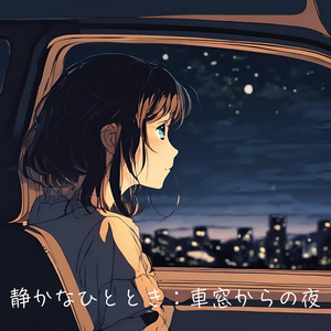 静かなひととき：車窓からの夜
