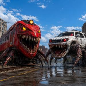 Train eater Vs Car monster