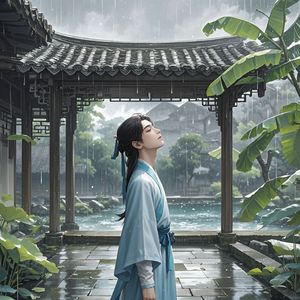 雨落旧庭前