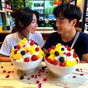 Flower shaved ice