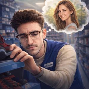 Zwichen den Regalen im Blauen Store