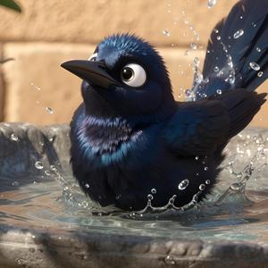 In Summer's Heat Birds Seek Relief