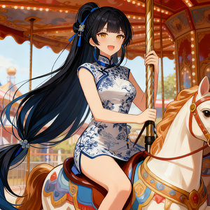 女孩你为何骑木马