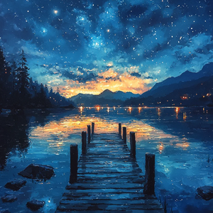 夜色湖里的微光啊