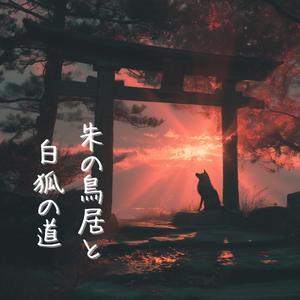 朱の鳥居と白狐の道