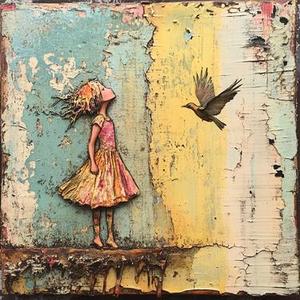 挥着翅膀的女孩