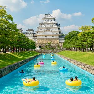 姫路城プールでスプラッシュ